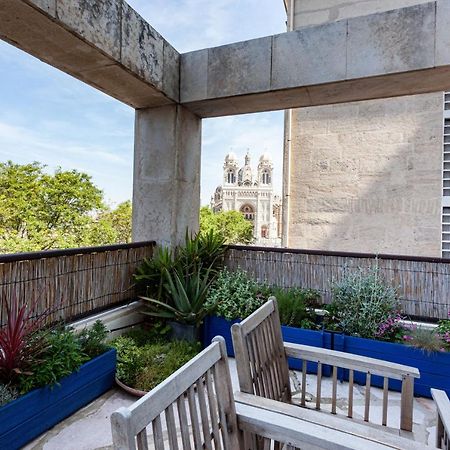 Terrasse Fadoli - Grande Terrasse Avec Vue Mer Et Cathedrale Marseilles Exterior foto